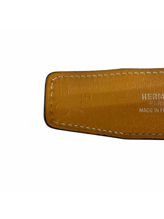 Hermes Toareg Silver Buckle Leather Belt Black 75 main image 10